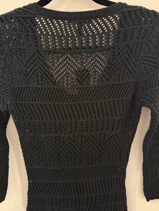 rag & bone Renée Crochet Midi Dress NWT  Size XS Black - Picture 5 of 7